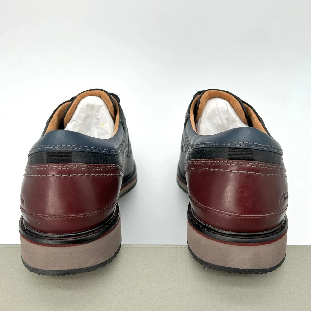 Clarks Monahan‎ Plain Size 13 M Mens Oxford Dress Casual Shoes Black Leather NEW